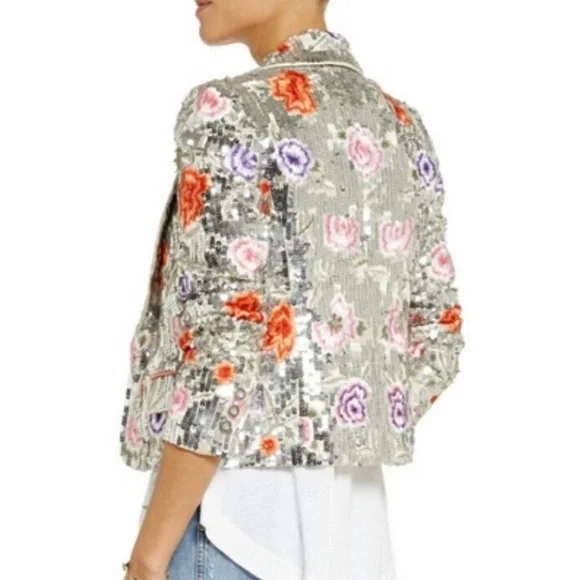Alice + Olivia Multicolor Sequin Blazer - Picture 2 of 8